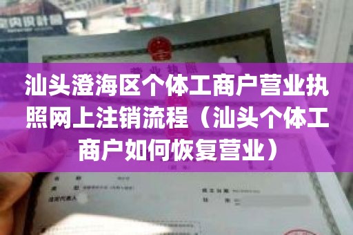 汕头澄海区个体工商户营业执照网上注销流程（汕头个体工商户如何恢复营业）