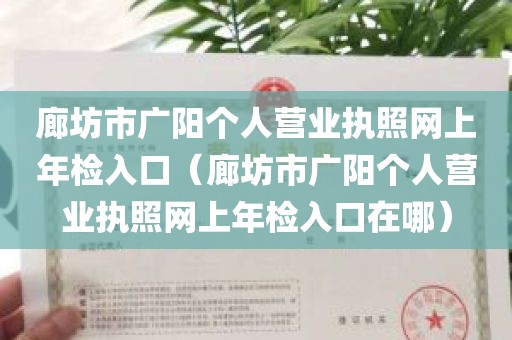 廊坊市广阳个人营业执照网上年检入口（廊坊市广阳个人营业执照网上年检入口在哪）