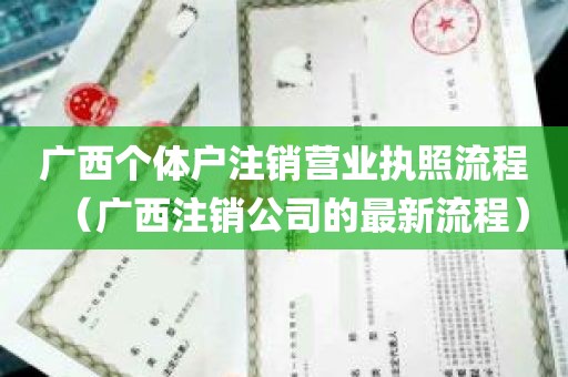 广西个体户注销营业执照流程（广西注销公司的最新流程）