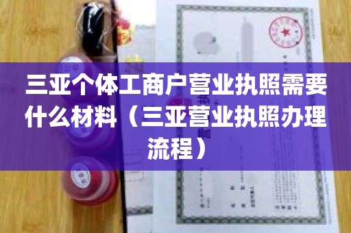 三亚个体工商户营业执照需要什么材料（三亚营业执照办理流程）