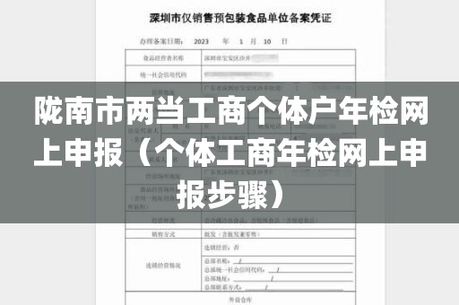 陇南市两当工商个体户年检网上申报（个体工商年检网上申报步骤）