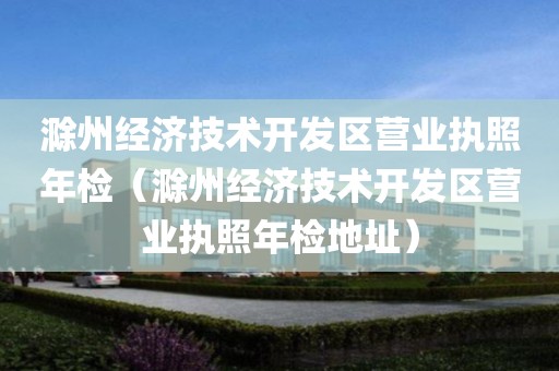 滁州经济技术开发区营业执照年检（滁州经济技术开发区营业执照年检地址）