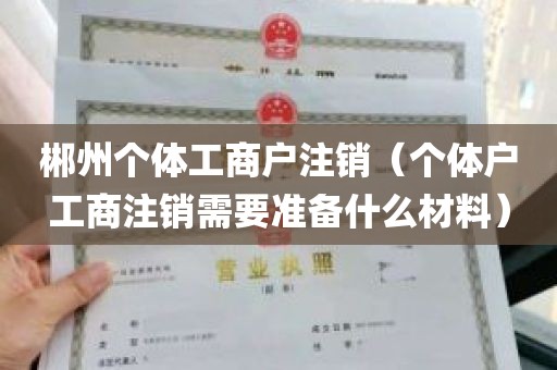 郴州个体工商户注销（个体户工商注销需要准备什么材料）