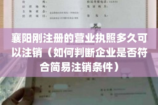 襄阳刚注册的营业执照多久可以注销（如何判断企业是否符合简易注销条件）