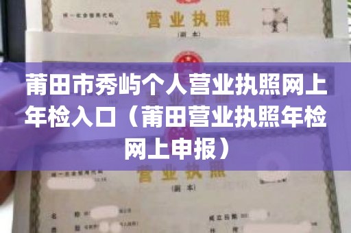 莆田市秀屿个人营业执照网上年检入口（莆田营业执照年检网上申报）