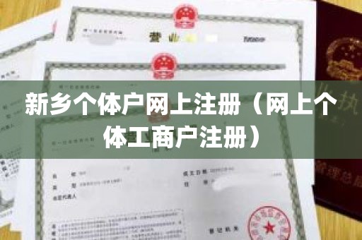 新乡个体户网上注册（网上个体工商户注册）