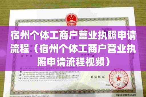 宿州个体工商户营业执照申请流程（宿州个体工商户营业执照申请流程视频）