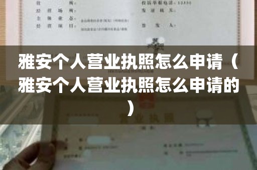 雅安个人营业执照怎么申请（雅安个人营业执照怎么申请的）