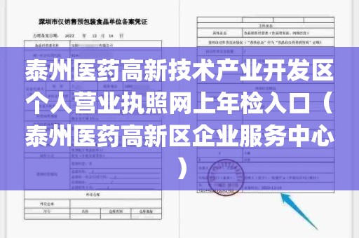 泰州医药高新技术产业开发区个人营业执照网上年检入口（泰州医药高新区企业服务中心）