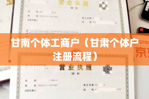 甘南个体工商户（甘肃个体户注册流程）