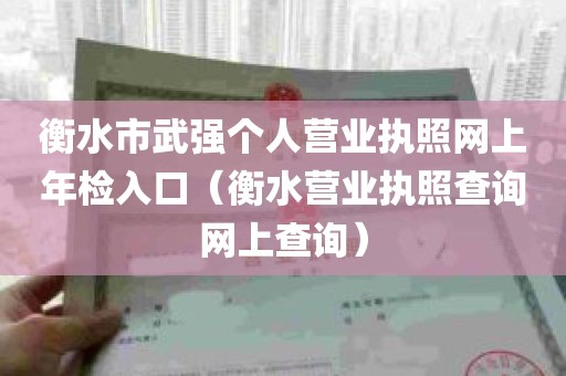 衡水市武强个人营业执照网上年检入口（衡水营业执照查询网上查询）