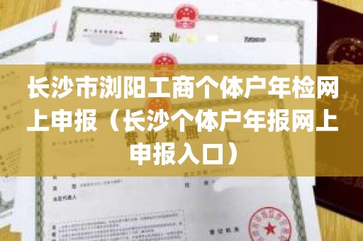 长沙市浏阳工商个体户年检网上申报（长沙个体户年报网上申报入口）