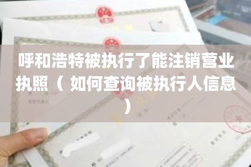 呼和浩特被执行了能注销营业执照（ 如何查询被执行人信息）