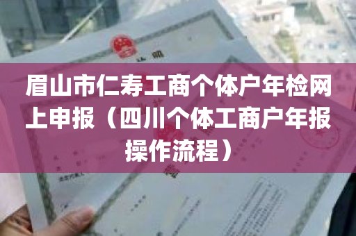 眉山市仁寿工商个体户年检网上申报（四川个体工商户年报操作流程）