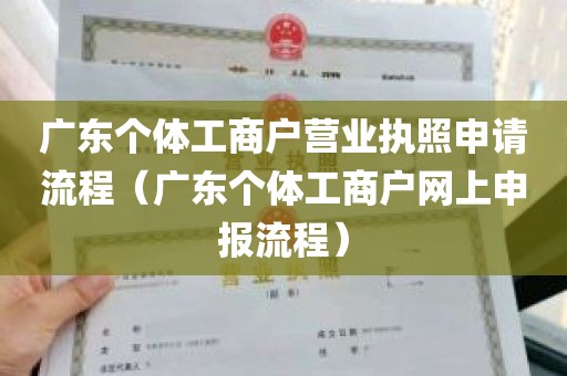 广东个体工商户营业执照申请流程（广东个体工商户网上申报流程）