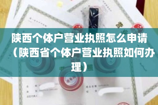 陕西个体户营业执照怎么申请（陕西省个体户营业执照如何办理）