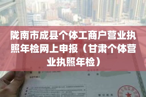 陇南市成县个体工商户营业执照年检网上申报（甘肃个体营业执照年检）