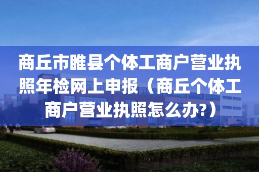 商丘市睢县个体工商户营业执照年检网上申报（商丘个体工商户营业执照怎么办?）