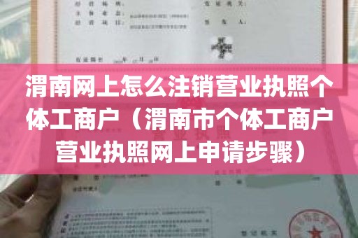 渭南网上怎么注销营业执照个体工商户（渭南市个体工商户营业执照网上申请步骤）