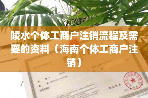 陵水个体工商户注销流程及需要的资料（海南个体工商户注销）