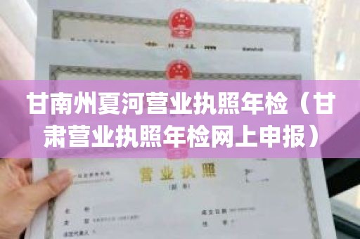 甘南州夏河营业执照年检（甘肃营业执照年检网上申报）