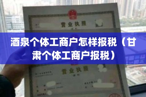 酒泉个体工商户怎样报税（甘肃个体工商户报税）