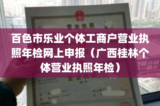 百色市乐业个体工商户营业执照年检网上申报（广西桂林个体营业执照年检）