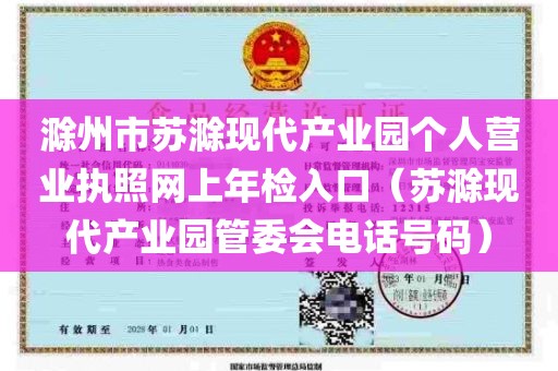 滁州市苏滁现代产业园个人营业执照网上年检入口（苏滁现代产业园管委会电话号码）