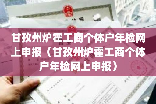 甘孜州炉霍工商个体户年检网上申报（甘孜州炉霍工商个体户年检网上申报）