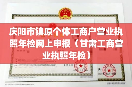 庆阳市镇原个体工商户营业执照年检网上申报（甘肃工商营业执照年检）