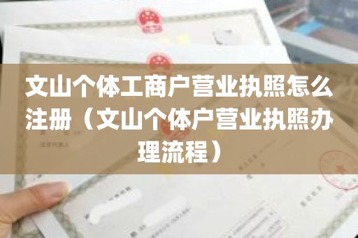 文山个体工商户营业执照怎么注册（文山个体户营业执照办理流程）