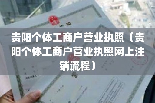 贵阳个体工商户营业执照（贵阳个体工商户营业执照网上注销流程）