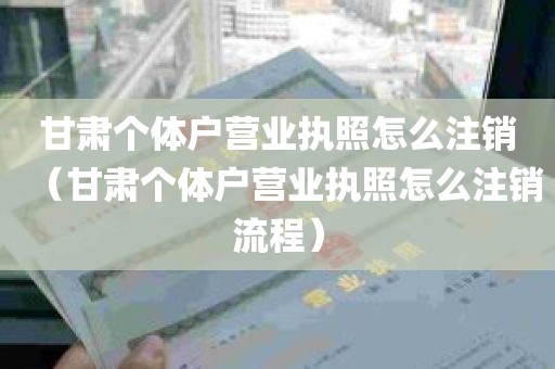 甘肃个体户营业执照怎么注销（甘肃个体户营业执照怎么注销流程）