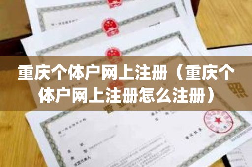 重庆个体户网上注册（重庆个体户网上注册怎么注册）