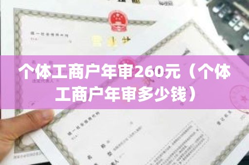 个体工商户年审260元（个体工商户年审多少钱）