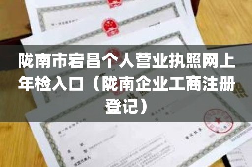 陇南市宕昌个人营业执照网上年检入口（陇南企业工商注册登记）