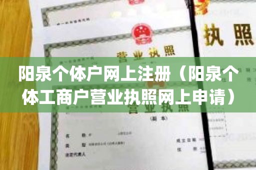 阳泉个体户网上注册（阳泉个体工商户营业执照网上申请）