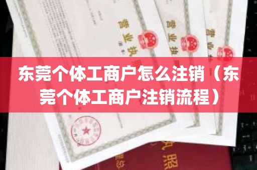 东莞个体工商户怎么注销（东莞个体工商户注销流程）