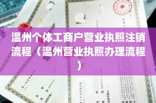 温州个体工商户营业执照注销流程（温州营业执照办理流程）