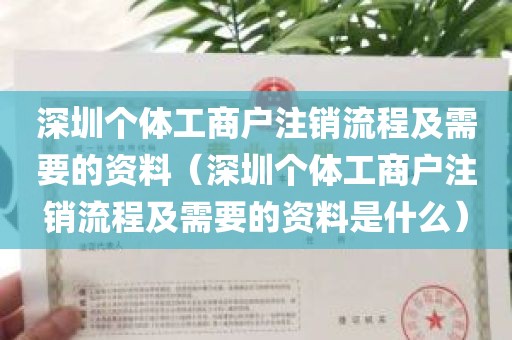 深圳个体工商户注销流程及需要的资料（深圳个体工商户注销流程及需要的资料是什么）