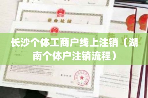 长沙个体工商户线上注销（湖南个体户注销流程）