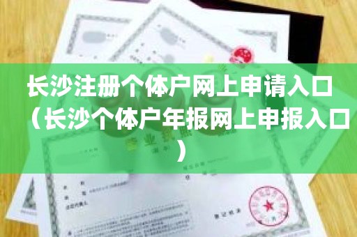 长沙注册个体户网上申请入口（长沙个体户年报网上申报入口）