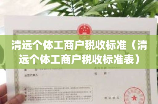 清远个体工商户税收标准（清远个体工商户税收标准表）