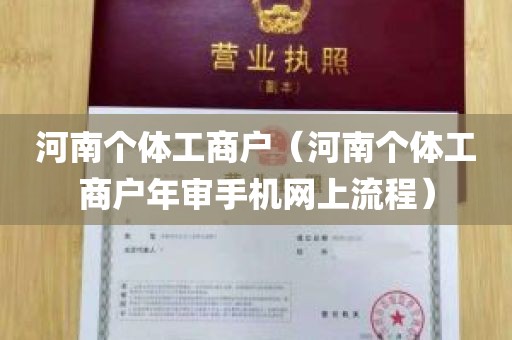 河南个体工商户（河南个体工商户年审手机网上流程）