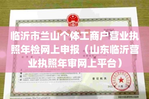 临沂市兰山个体工商户营业执照年检网上申报（山东临沂营业执照年审网上平台）