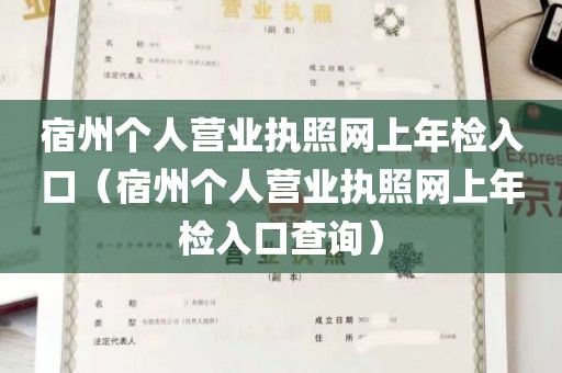 宿州个人营业执照网上年检入口（宿州个人营业执照网上年检入口查询）