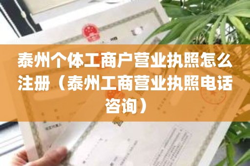 泰州个体工商户营业执照怎么注册（泰州工商营业执照电话咨询）