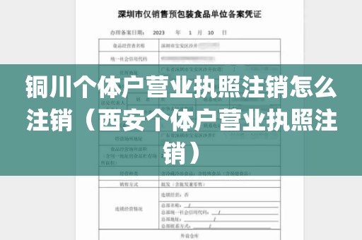 铜川个体户营业执照注销怎么注销（西安个体户营业执照注销）