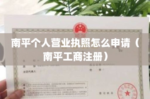 南平个人营业执照怎么申请（南平工商注册）