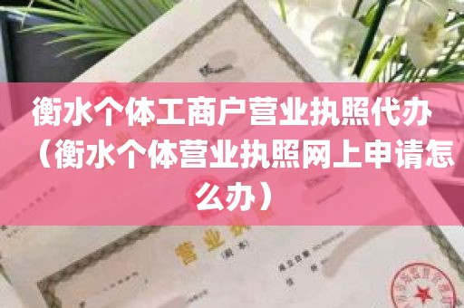 衡水个体工商户营业执照代办（衡水个体营业执照网上申请怎么办）